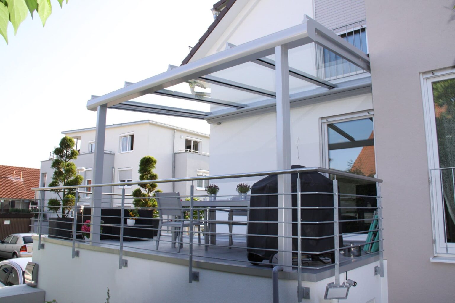 Seitenansicht Überdachung Terrasse auf Garage in 71069 Sindelfingen Überdachung Terrasse auf Garage in 71069 Sindelfingen Maichingen